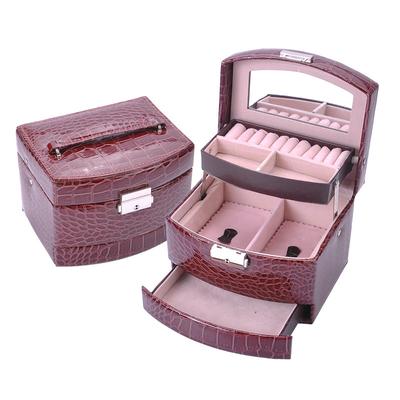 PU Leder Schmuck Organizer Temperament Schöne Große Kapazität Lagerung Box
