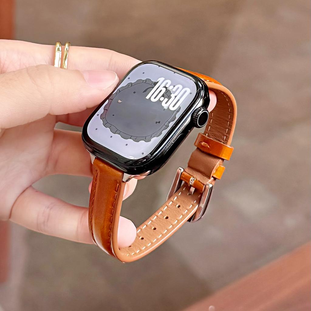 Hochwertiges geöltes Lederarmband für Apple Watch 49 46 45 44 42 41 40mm Mädchen Geschenk für IWatch Vollständige Serienmodelle S11 S10 S9 S8 S7