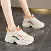 Fashion CRLAYDK Designer Chunky Sneakers for Women Platform Mesh White Casual Dad Shoes Ladies Wedge Walking Breathable Lace Up Tennis