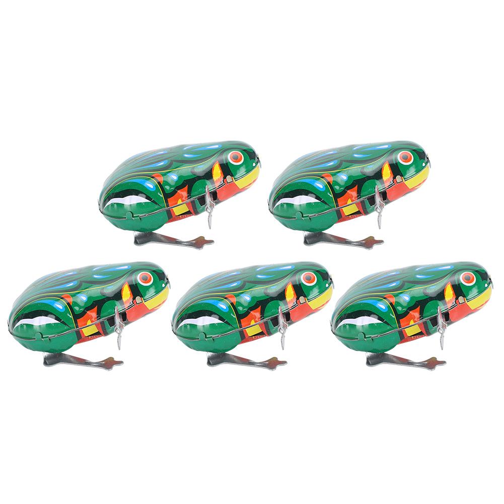 5 PCS Clockwork Pet Toy Iron Sheet Frogs Suitable for Cat Dog Playing Accessories(Clockwork  Spring SemiAutomatic