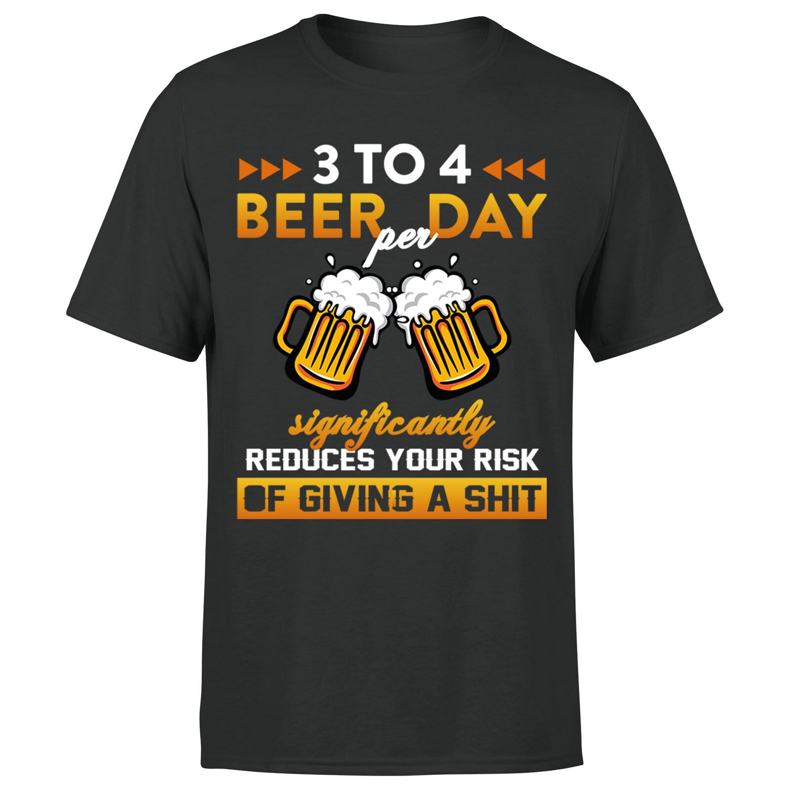 3 To 4 Beer Per Day Funny Drinking Beer Graphic Mens Womens T Shirt Mens Womens Tees Top 3XL