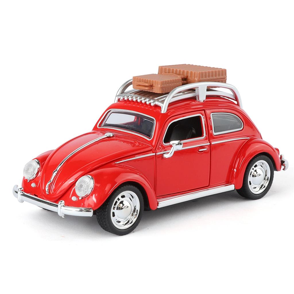 Travel Version 1/32 Beetle Alloy Classic Car Model Diecasts Metal Retro Vehicles Car Model Simulation Sound Light Kids Toys Gift