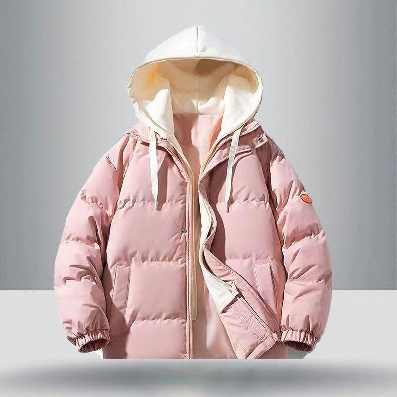 Autumn Winter Men's Plus Size Thickened Jacket Warm Loose Bread Clothing Short Hooded Casual Zip Outdoor Coat