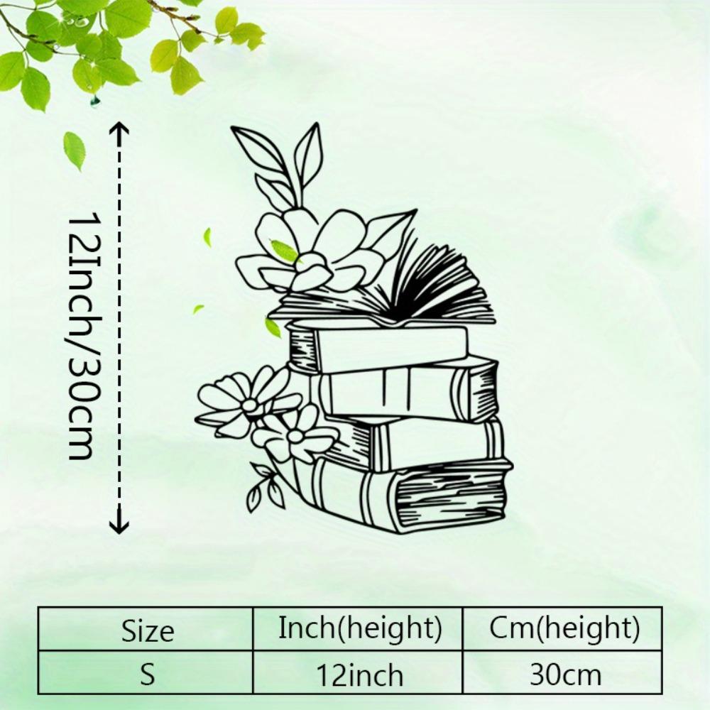 

Vintage Open Book Metal Wall Art, Minimalist Floral Literary Decor for Library Living Room, Sturdy Iron, Gift for Book Lover Bibliophiles S/30CM/12Inch