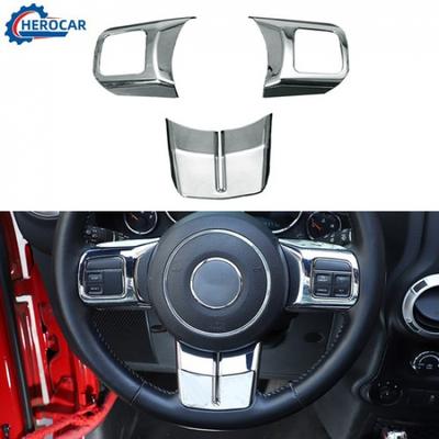 Chrome Car Steering Wheel Trim Cover Decor For Jeep Wrangler JK / Grand Cherokee