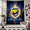 Wall Hanging Tapestry With Custom Name & Text, Reading FC Decorative Tapestry For Bedroom