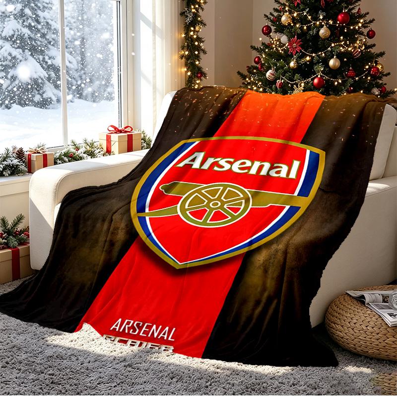 Arsenal F.C Pattern Blanket for Home Decoration, Bed, Sofa, Car Travel, Camping, Suitable for All Seasons, Birthday Christmas Gift