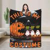 Haunted by   Funny Boo Ghost Pumpkin Halloween Throw Blanket for Couch Chair Sofa Bed or Bedspread Cover with Spooky Print