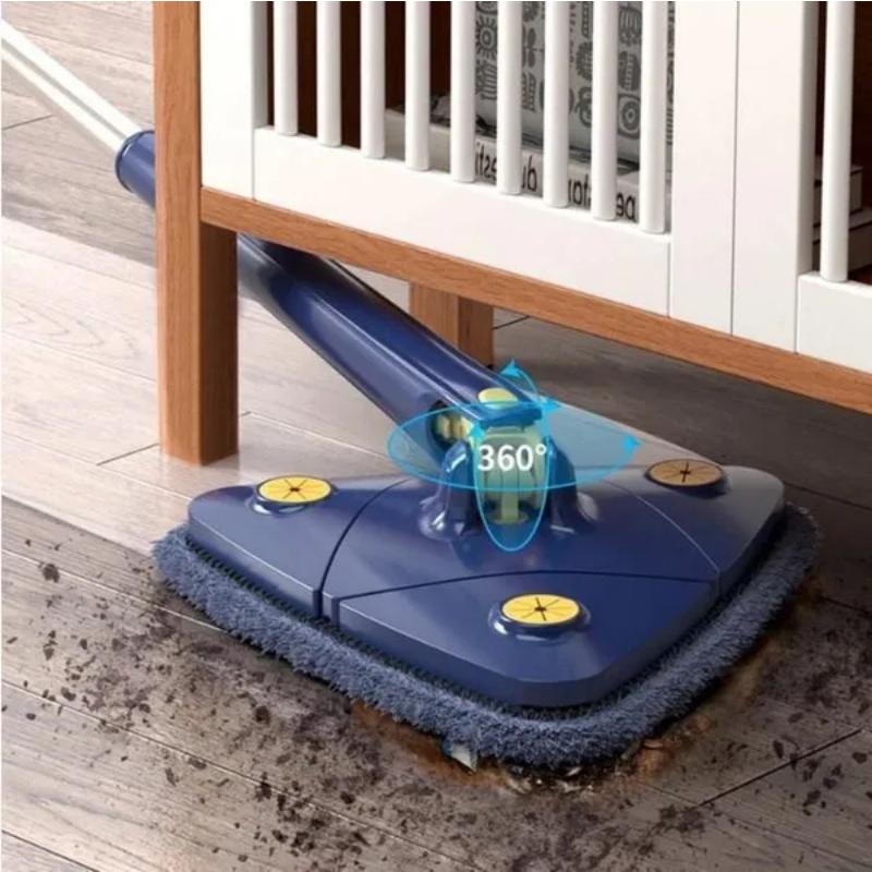 360° Rotating Triangular Mop with 10 Replacement Cloths , Adjustable,Retractable, Perfect for Home Use In Kitchen, Bathroom, Bedroom, Living Room