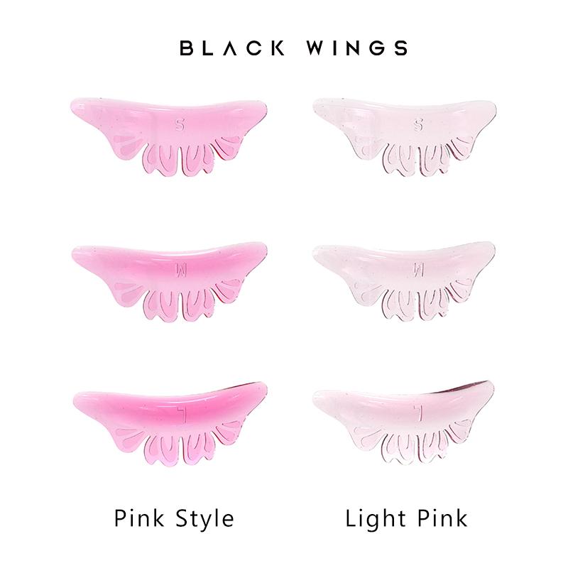 BLACKWINGS 3 Sizes Butterfly Lower Eye Patch Eyelash Perming Curler Lift Pads Eyelash Perm Pads Rods for LashLift Silicone(Pink Butterfly 3 Sizes)