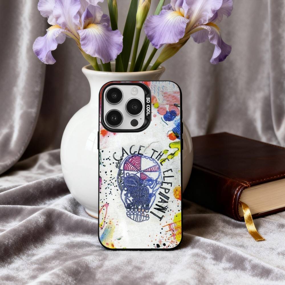 

Pop-rock C-Cage the E-Elephan Phone Case For iPhone17,16,15,14,13,12,11 Plus,Pro Max Black Candy silver phone case iPhone14Plus