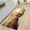 1Pcs Cute Cat Pattern Floor Mat Modern Kitchen Polyester Rug Non-Slip Colorful Indoor Carpet, For Home Bathroom Bedroom Living Room Decor