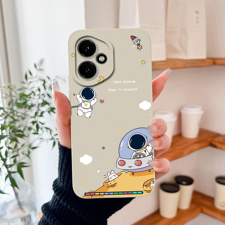 For Honor 400 Pro Phone Case Cute Astronaut Liquid Silicone Full Coverage Anti Drop Soft Back Shell For Honor400 5G Bumper Capa