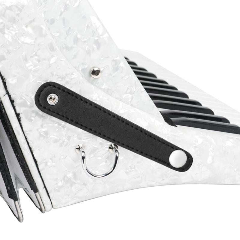 Practical Black PU Leather Accordion Bellow Strap with Stable Metal Snaps Suitable for Uninterrupted Play and Style