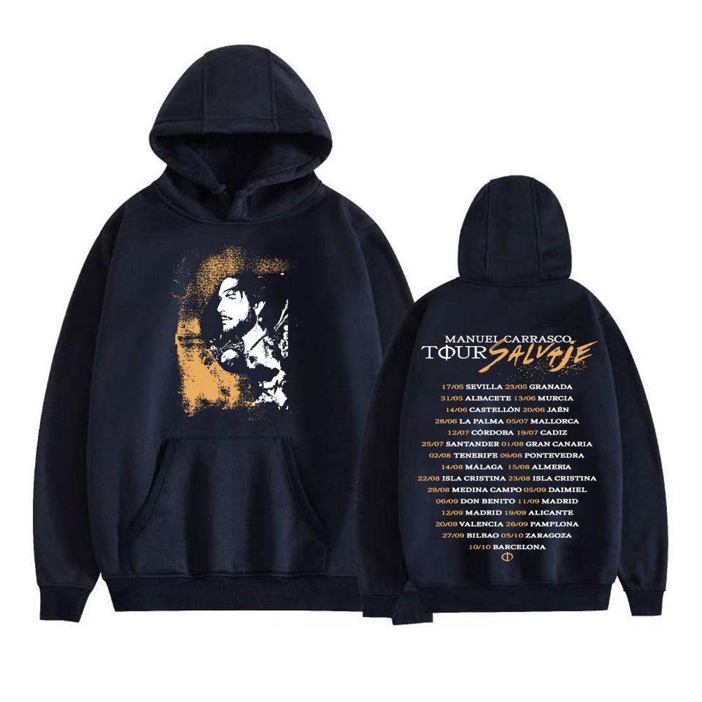 Rapper Manuel Carrasco Salvaje Tour 2025 Double Sided Print Hoodies Men Women Fashion Hip Hop Punk Oversized Pullover Sweatshirt