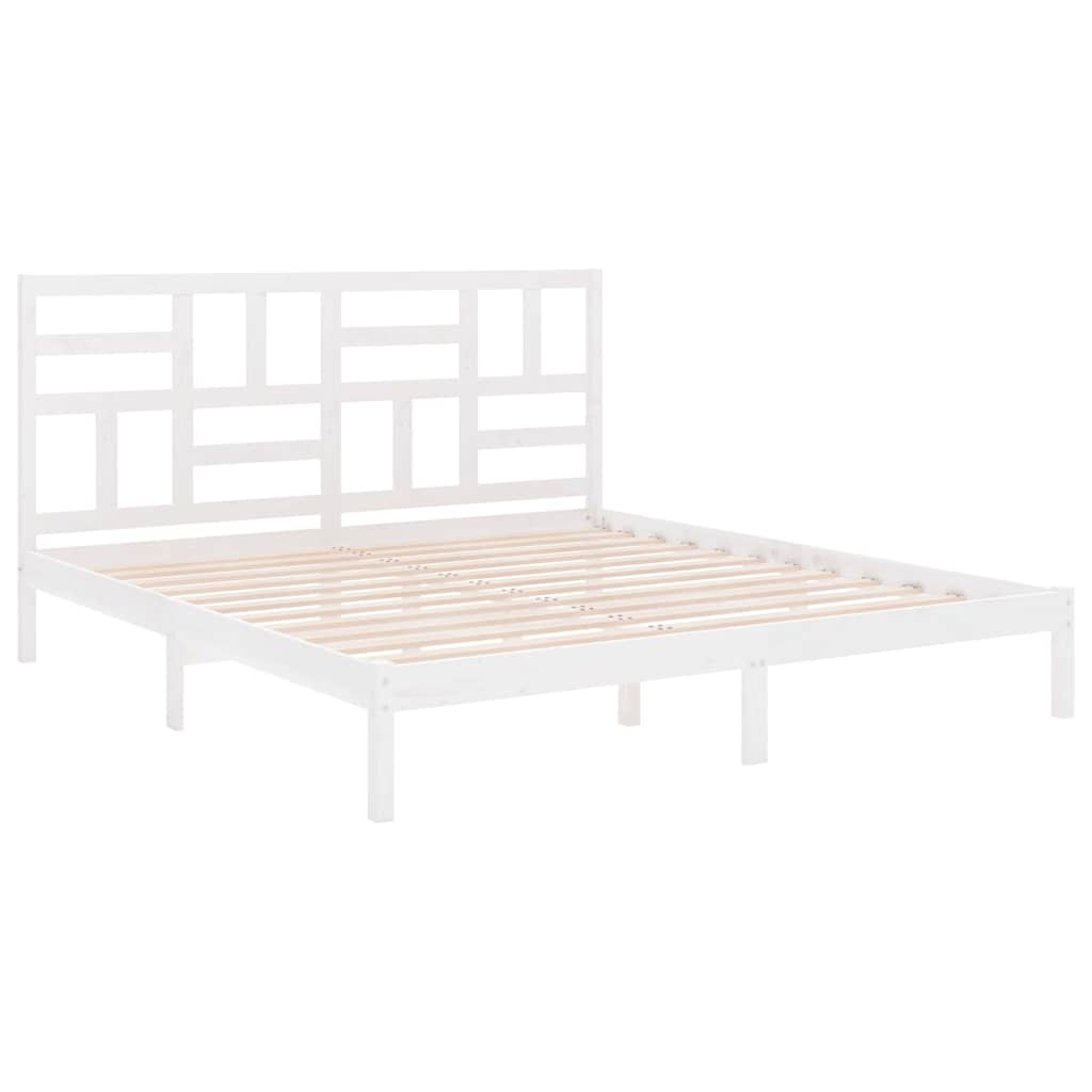 vidaXL Massivholzbett Weiß 200x200 Cm