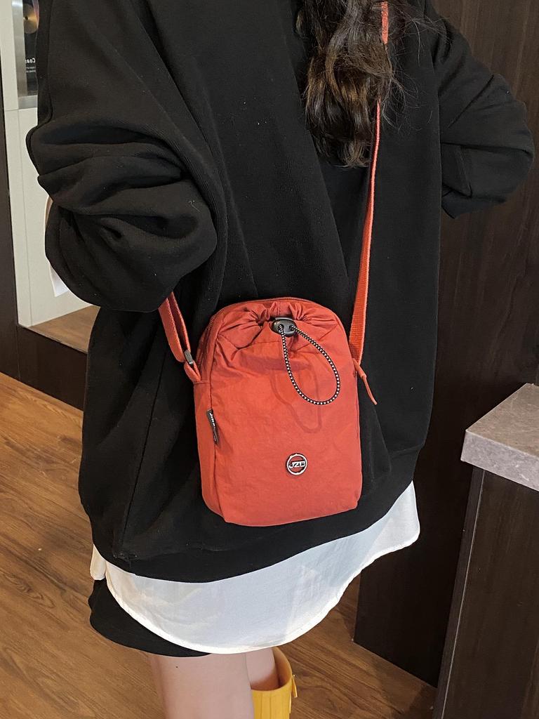 Women's Lightweight Crossbody Nylon Bag for Sports and Bottles