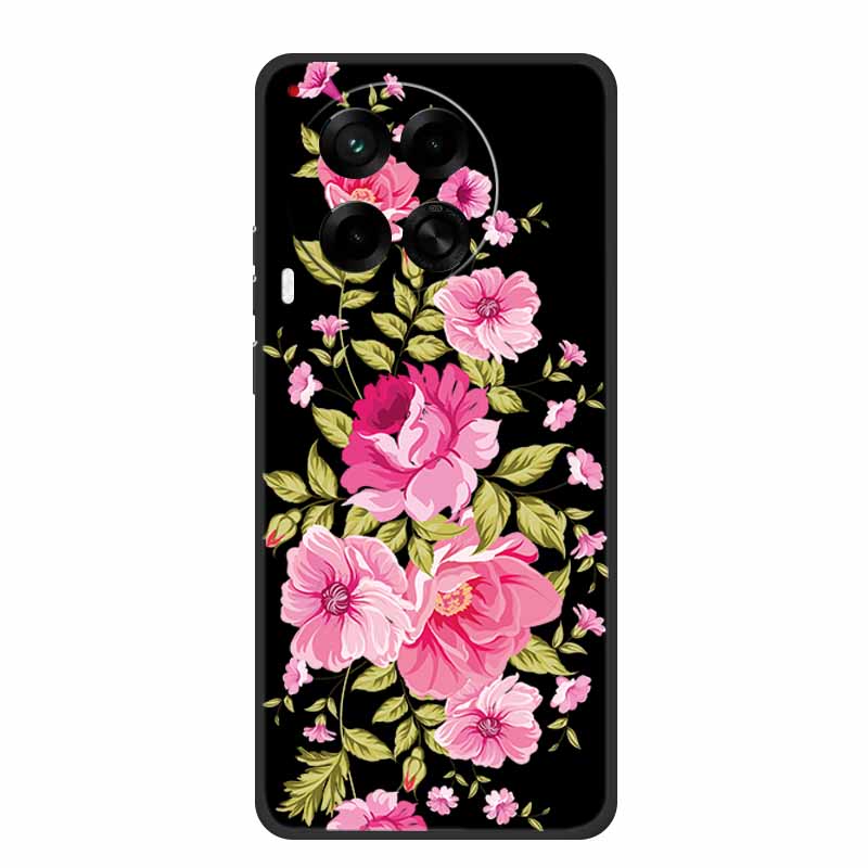Black Silicone Case For Tecno Camon 30 Premier Pro Case Cartoon Cat Soft Back Cover Case For Tecno Camon 30 S 30S Pro Phone Case