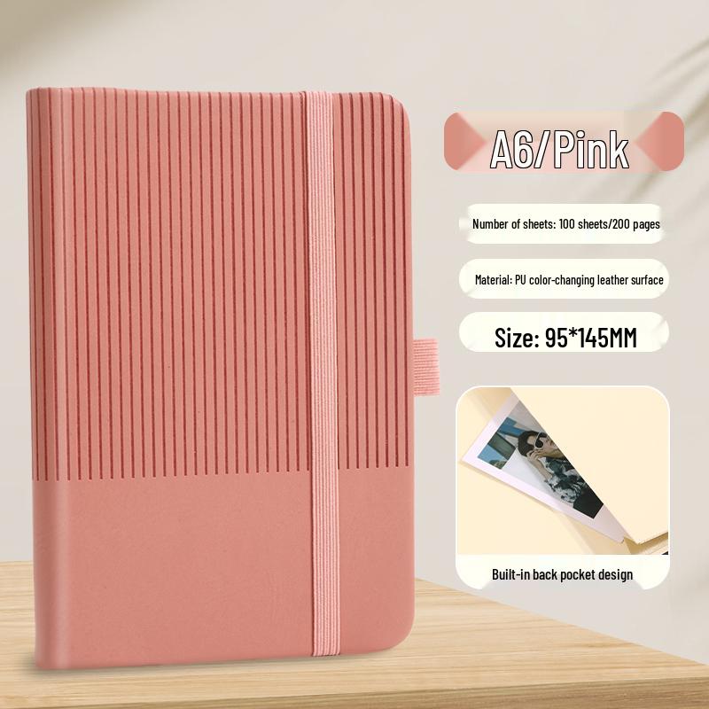 A7 Black Portable A6 Notebook for Students - Mini Pocket-Sized, Simple, Handy Carry-On
