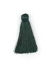 Green Bead Rice Pattern Hat Pendant with Vertical Polyester Tassel