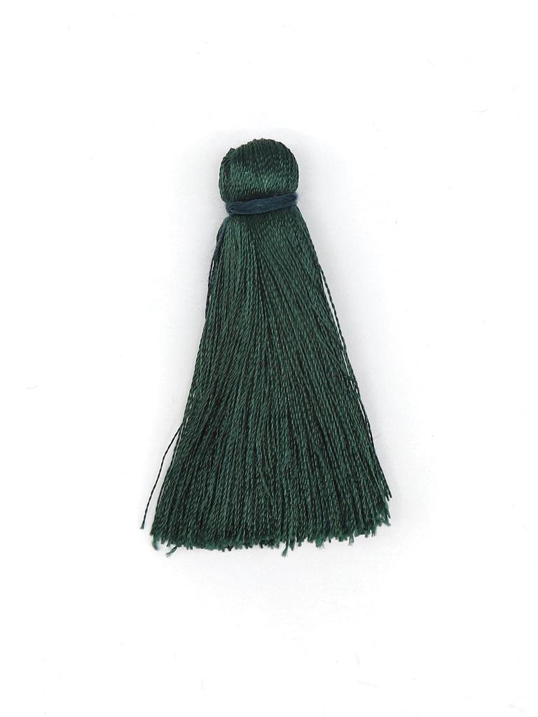 Green Bead Rice Pattern Hat Pendant with Vertical Polyester Tassel