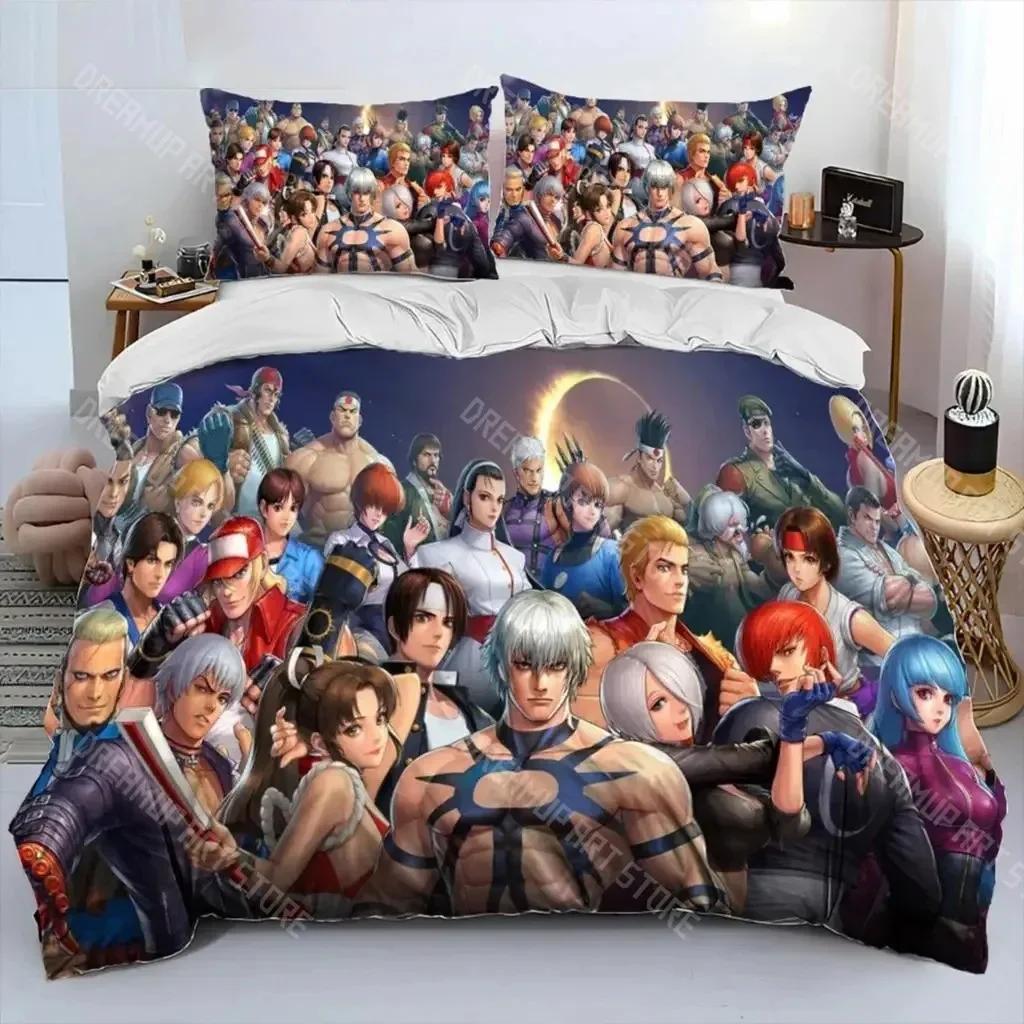 3D Print King Of Fighters Retro Bedding Set Boys Girls Twin Queen Size Duvet Cover Pillowcase Bed Kids Adult Home Textileextile