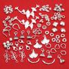 Sterling Silver Leaf Coin Purse Charm with Irregular Fragments and Spring Clasp for DIY Jewelry.