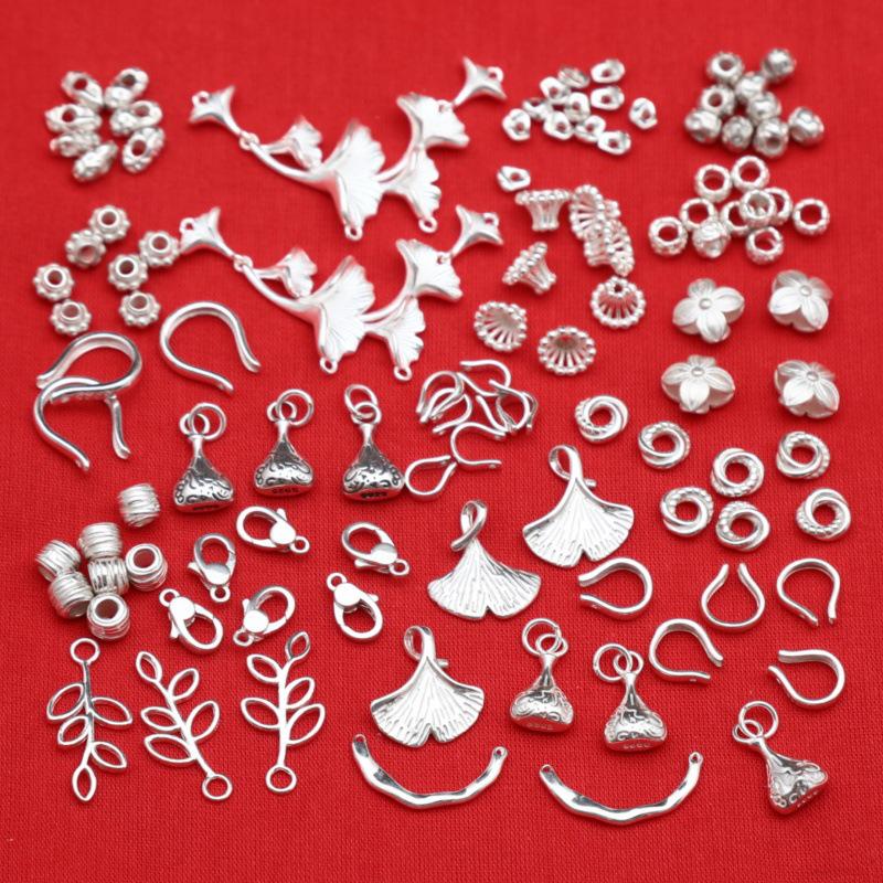 Sterling Silver Leaf Coin Purse Charm with Irregular Fragments and Spring Clasp for DIY Jewelry.