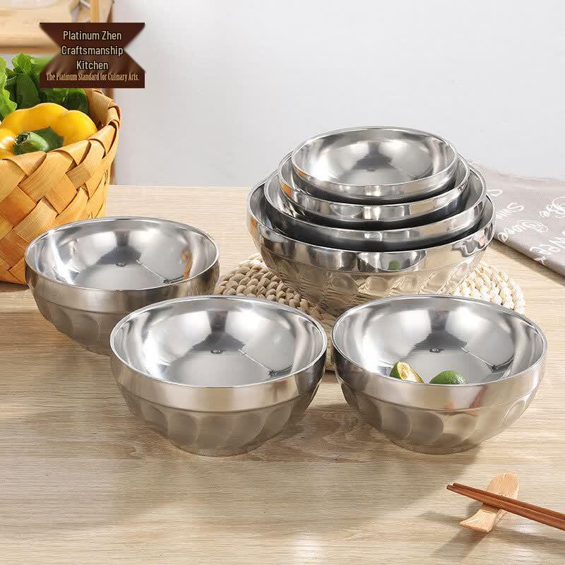 20cm Double-Layer Anti-Scald Stainless Steel Bowl