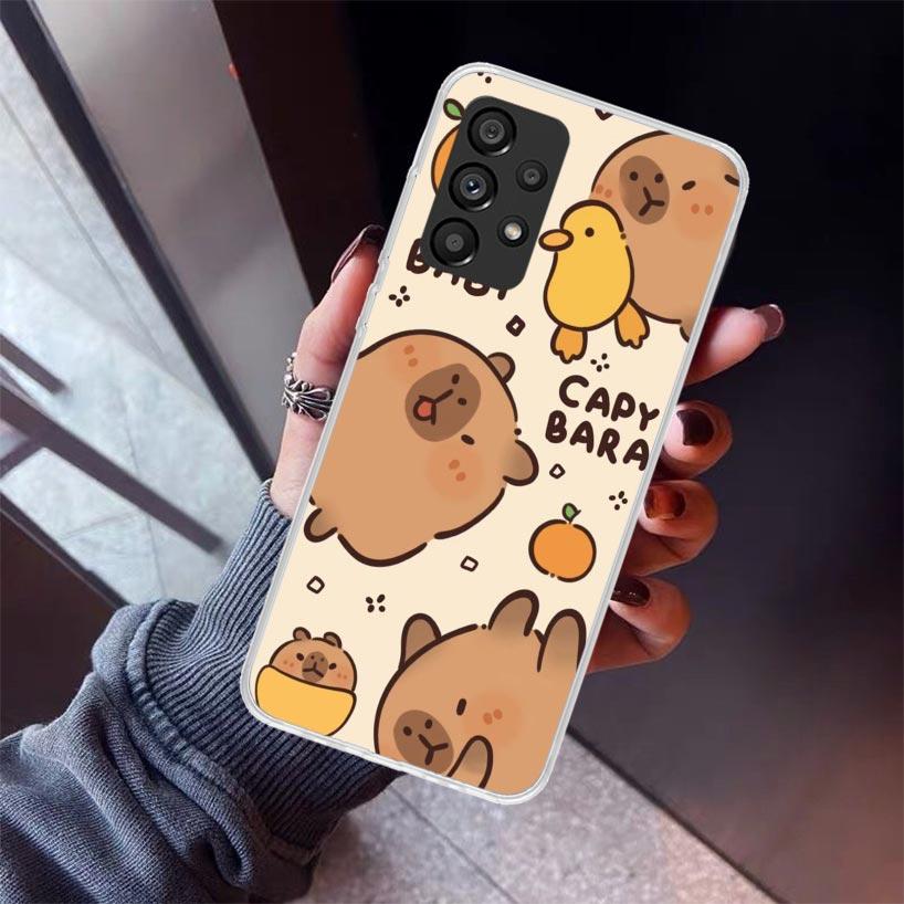 Funny Capybara Cartoon Animal Phone Case For Samsung Galaxy A17 A16 A15 A14 A13 A57 A56 A55 A54 A53 A37 A36 A35 A34 A33 A26 A25