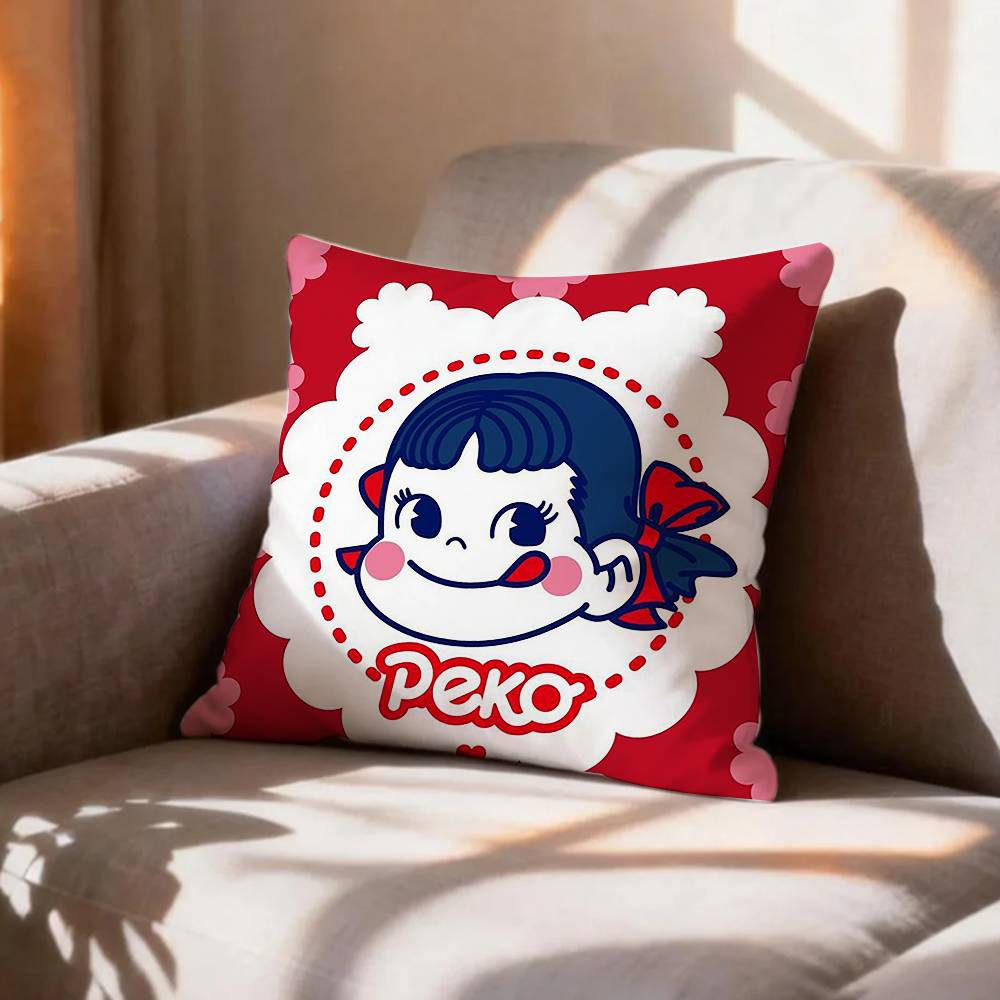 CUTE MMilky Peko Chan Pillow Case Pattern Printed Pillowcase For Living Room Sofa Cushion Cover