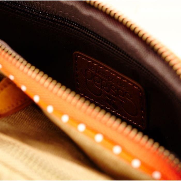 Sac à main - Sable - Femme - Bandoulière amovible - Zippée - 19x23x7 cm