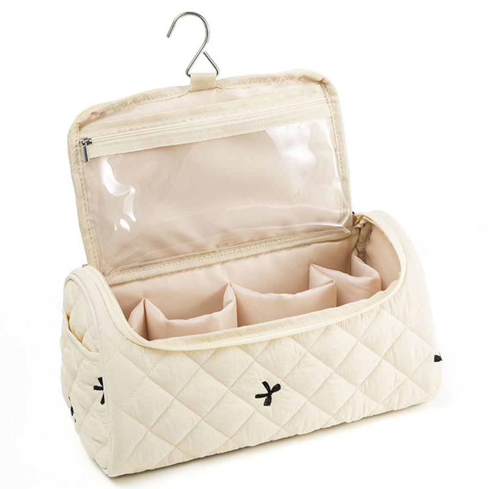 Floral Printed Cosmetic Bag Wide Opening Hair Dryer Storage Bag Toiletry Organizer Bag for Women Girls
