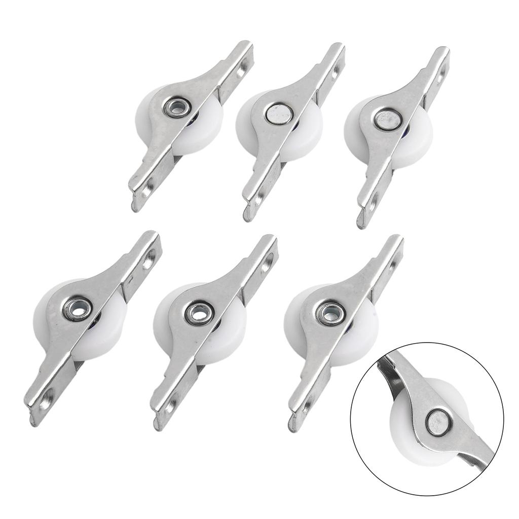 6pcs Window Pulley Wardrobe Drawer Sliding Roller Cabinet Casement Pulley Nylon Wheel  Cupboard Sliding Door Roller Hardware