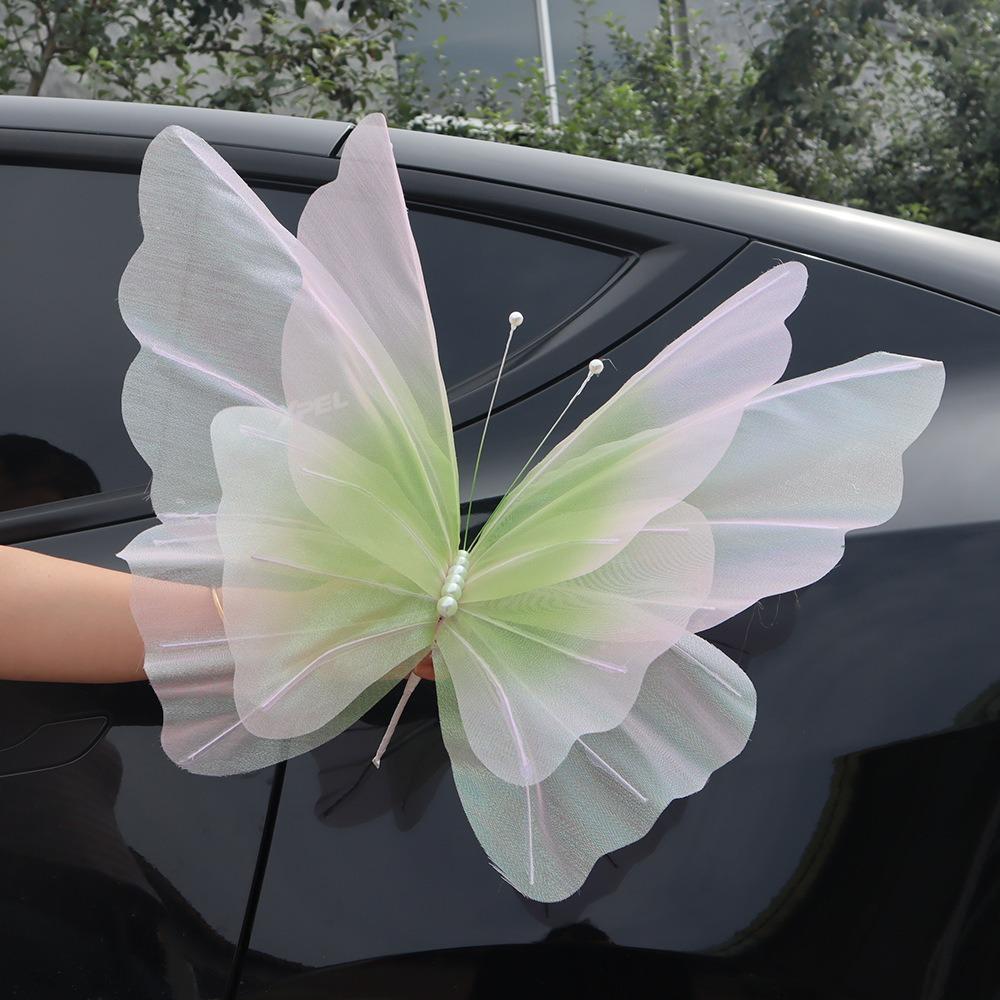 Giant Gauze Fake Butterfly 50/65cm 3D Silk Yarn Butterfly Wedding Party Decoration