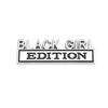 1Pc 3D Metal Black Girl Edition Logo Car Front Grille Emblem Badge Rear Trunk Emblem Sticker Decal