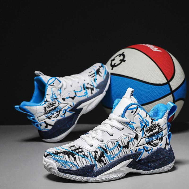 Spring and Summer Boys Mesh Non-slip Wear-resistant Comfortable Soft Sole Actual Basketball Shoes