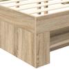 Bed Frame with Headboard Sonoma Oak Finish 140 x 200 cm Engineered Wood
