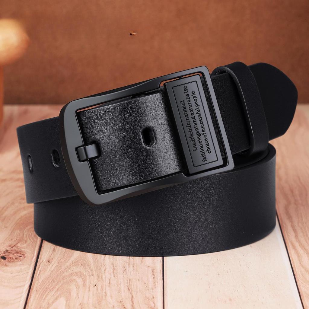 New Leather Cowhide Men's Belt Fashion Metal Alloy Pin Buckle Adult Luxury Brand Jeans Business Casual Waist Male Strap Brand