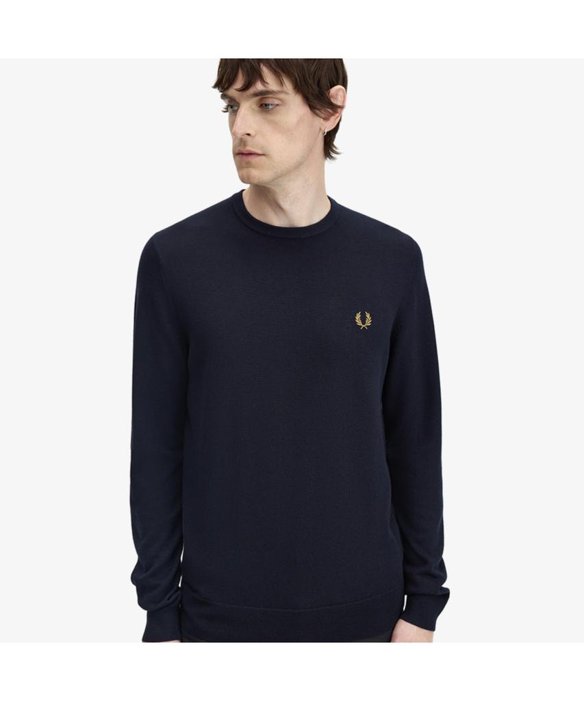 FRED PERRY [Baseline] Classic Crew Neck Merino Wool Knit - Navy Afpm2439601-795