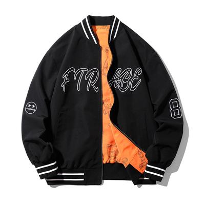 Dm Double Sided Coat Male Loose Double Sided Plus Fat Plus Size Bomber Jacket
