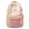 Trendy Plaid Nylon Backpack – Stylish & Durable School Bag for Women, Men, and Teens