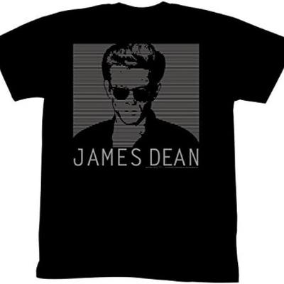 James Dean - Mens Striped Up Dean T-Shirt In Black