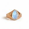 Rainbow Moonstone Ring, 22k Gold Fill Signet Ring, Handcrafted Pear Shape Gemstone, Promise Ring, Gift for Her