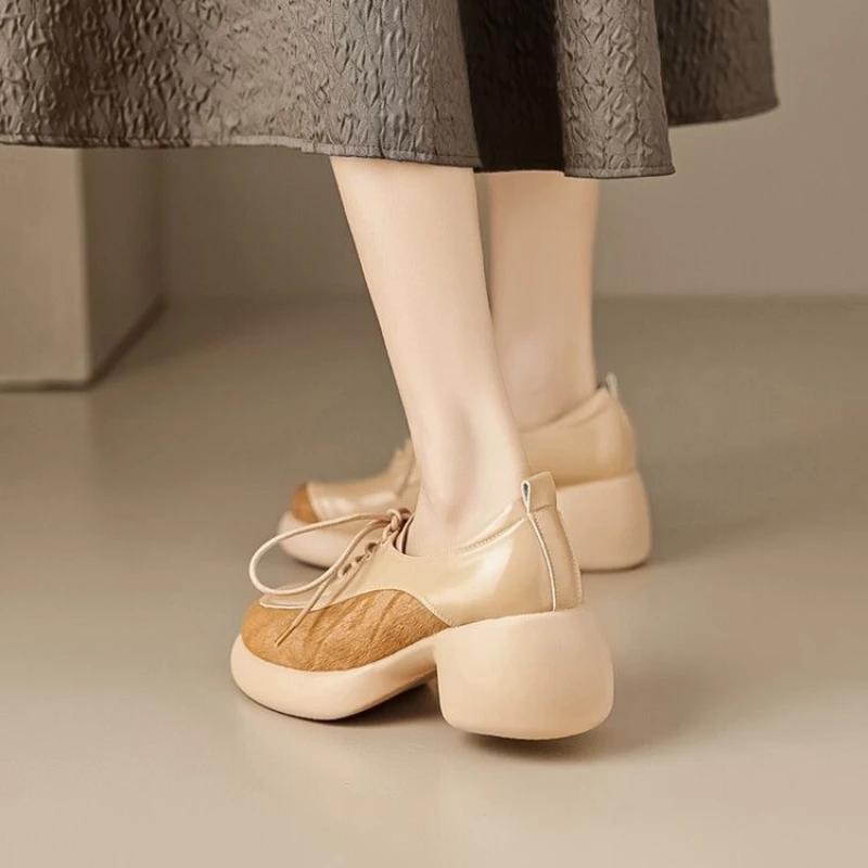 Fashion Women's Lolita Shoes 2025 Autumn British Style Punk Platform Oxford Shoes Slip-on Loafers Heels Women Black Small Leather Shoes