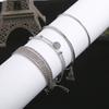 Simple Silver Smooth Fringed Bracelet Multi-Layer Chain Disc 4-Piece Bracelet Set