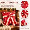 Bow Design Christmas Pillow Cover Snowflake Xmas Tree Pillowslip Sofa Pillow Cover  Holiday Cushion