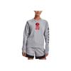 Under Armour X Ulica Sezamkowa Wzór Litery i Cyfry Nadrukowana Sportowa Bluza z Okrągłym Dekoltem Damska Bluza Szara 1369637-011