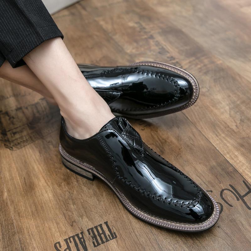 

Модная Роскошная Мужская Лакированная Кожаная Обувь Платье Обувь Острый Носок Платформа Ремешок с Пряжкой Мужская Деловая Свадебная Кожаная Обувь Большой Размер 38-46 38 чёрный