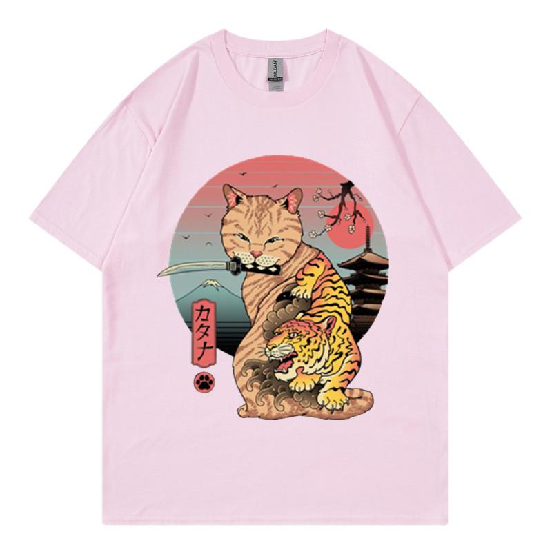 Summer New Hot Stamping Printing Short Sleeve Raglan Sleeve Japanese Anime Sushi Cat 2 Tshirt
